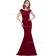 Budget Girls Burgundy Mermaid Ruched Floor-length Bateau Bridesmaid Dress