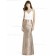Cheap Stunning Column / Sheath Sequin V-neck Floor-length Gold Sleeveless Empire Waist Backless Bridesmaid Dress