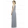 Elegant Silver A-line Ruffles Chiffon V-neck Floor-length Sleeveless Natural Bridesmaid Dress