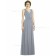 Elegant Silver A-line Ruffles Chiffon V-neck Floor-length Sleeveless Natural Bridesmaid Dress