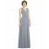 Elegant Silver A-line Ruffles Chiffon V-neck Floor-length Sleeveless Natural Bridesmaid Dress