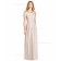 Elegant Celebrity Floor-length Pearl Pink Lux Chiffon Draped V-neck A-line Bridesmaid Dress