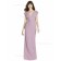 UK Girls V-neck Tiered Column / Sheath Chiffon suede rose floor-length Bridesmaid Dress