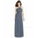 UK Girls Lux Chiffon floor-length Scoop Draped A-line silverstone Bridesmaid Dress