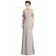 Beautiful Romantica taupe V-neck Mermaid Satin floor-length Bridesmaid Dress