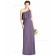 Designer Celebrity floor-length lavender One Shoulder Lux Chiffon Column / Sheath Draped Bridesmaid Dress