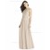 Girls Champagne Chiffon A-line floor-length Lace Bridesmaid Dress