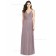 Elegant Best Plus Size Draped V-neck A-line desert rose Chiffon floor-length Bridesmaid Dress