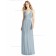 Budget V-neck Ruffles / Beading A-line Chiffon mist Floor-length Bridesmaid Dress