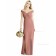 UK Romantica desert Satin Column / Sheath Floor-length Split rose V-neck Bridesmaid Dress