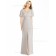 Beautiful Romantica Split V-neck Chiffon oyster floor-length Column / Sheath Bridesmaid Dress