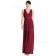 Beautiful Romantica A-line Chiffon V-neck Burgundy floor-length Draped Bridesmaid Dress