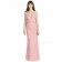 Online Stunning Chiffon Tiered Pink Column / Sheath V-neck floor-length Bridesmaid Dress