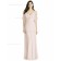 Fitted Tiered A-line Pink Chiffon Floor-length V-neck Bridesmaid Dress