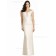 Vintage Amazing Vintage Ivory Mermaid V-neck floor-length Satin Bridesmaid Dress