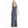 Elegant Satin A-line Gray Split floor-length Bridesmaid Dress