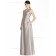 Cheap Best Floor-length A-line V-neck Satin taupe Bridesmaid Dress