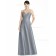 Girls V-neck A-line Silver floor-length Satin Bridesmaid Dress