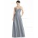 Girls V-neck A-line Silver floor-length Satin Bridesmaid Dress