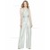 Budget Celebrity floor-length silver V-neck silver crush Bridesmaid Dress