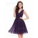 Beautiful Chiffon Knee-length Sleeveless Grape A-line Ruffles V-neck Empire Bridesmaid Dress