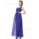 Budget Empire Floor-length Beading Chiffon One Shoulder Royal Blue Sleeveless Column Sheath Bridesmaid Dress