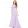 UK Romantica Empire Draped Lavender V-neck A-line Short Sleeve Chiffon Floor-length Bridesmaid Dress