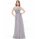 Designer Celebrity One Shoulder Sleeveless Gray Floor-length Chiffon Empire Draped A-line Bridesmaid Dress