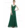 Beautiful Romantica Floor-length Green A-line V-neck Sleeveless Sash Chiffon Empire Bridesmaid Dress