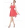 UK Best Sleeveless Chiffon Watermelon Knee-length Empire One Shoulder Draped A-line Bridesmaid Dress