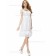 Online Celebrity Knee-length Empire Cap A-line Sleeve Lace White Bateau Bridesmaid Dress