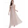 Budget Best Sleeveless Empire A-line V-neck Chiffon Beading Floor-length Bridesmaid Dress