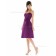 Satin Sweetheart A-line Knee-length Sleeveless Natural Purple Zipper Bridesmaid Dress