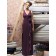 Chiffon V neck Sheath Floor-length Sleeveless Natural Purple Zipper Bridesmaid Dress