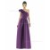 Mikado One Shoulder A-line Floor-length Sleeveless Natural Purple Backless Bridesmaid Dress