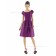 Peau De Soie Bateau A-line Knee-length Short Sleeve Natural Purple Zipper Bridesmaid Dress