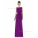 Dupioni Bateau Sheath Floor-length Sleeveless Natural Purple Backless Bridesmaid Dress