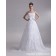 Court Zipper Empire Sleeveless A-line Lace Applique / Bow / Buttons Sweetheart Ivory Wedding Dress