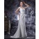 Sleeveless Ivory Taffeta Natural Zipper Column / Sheath Sweep V Neck Beading / Ruffles Wedding Dress