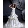 Applique / Cascading-Ruffles Empire A-Line Ivory Satin Sweetheart Sleeveless Court Lace Up Wedding Dress