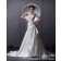 Ivory A-Line Sleeveless Ruffles / Beading / Applique / Buttons Zipper Sweetheart Chapel Satin Natural Wedding Dress