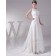 Court Lace Lace Up Lace / Satin / Tulle Sleeveless Empire Bateau Ivory A-line Wedding Dress