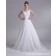 Chapel Ruffles A-line Sleeveless Natural Satin Straps Lace Up Ivory Wedding Dress