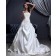 Beading / Applique / Ruffles / Hand Made Flower Lace Up A-line Satin Natural Ivory Chapel Strapless Sleeveless Wedding Dress