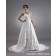 Ivory Satin / Lace Zipper Sleeveless A-line Court Empire Lace / Beading / Applique Sweetheart Wedding Dress