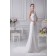 Sleeveless Empire A-line Chapel V Neck Ivory Beading Zipper Chiffon / Satin Wedding Dress