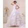 Sleeveless Chapel Organza / Satin A-line Natural Applique / Beading / Cascading-Ruffles Ivory Zipper Halter Wedding Dress