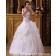 Sleeveless Floor-length Organza Natural Ivory Strapless / Bateau Lace Up A-Line / Ball Gown Applique / Beading / Cascading-Ruffles Wedding Dress