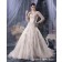 Ivory Court Sleeve Zipper Empire Organza Applique / Beading / Sash A-line Long V Neck Wedding Dress