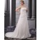 Strapless Sleeveless Ivory Satin / Chiffon Lace Up Embroidery / Ruffles / Beading A-line / Plus Empire Court Size Wedding Dress